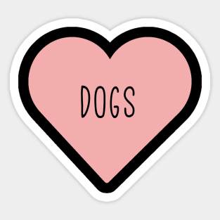 I Love Dog Heart - Pet Lovers Girly Pink Heart Sticker